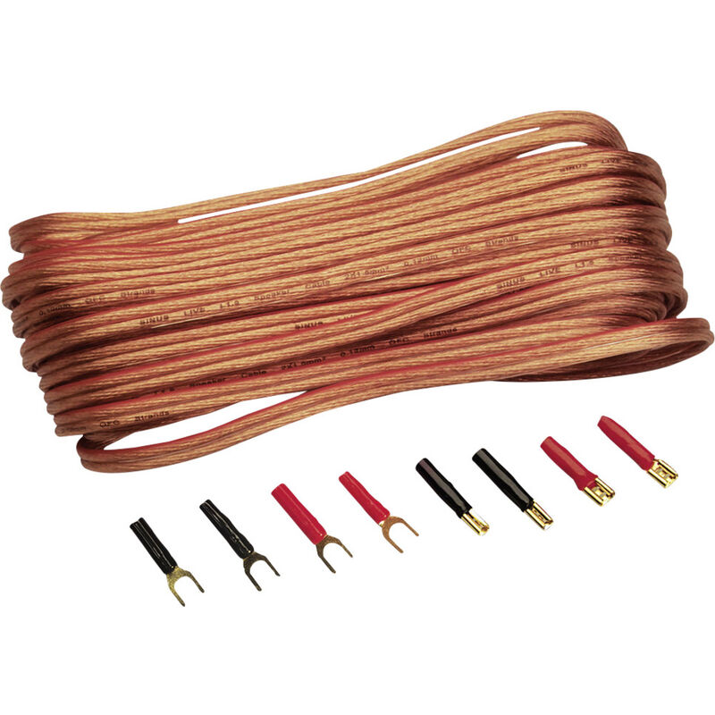 Sinuslive - Car HiFi Lautsprecherkabel-Set 2 x 1.5 mm² 10.00 m inkl. Stecker