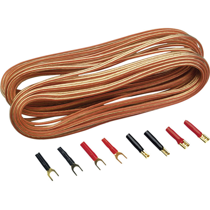 Sinuslive - Car HiFi Lautsprecherkabel-Set 2 x 0.75 mm² 10.00 m vergoldet, inkl. Stecker