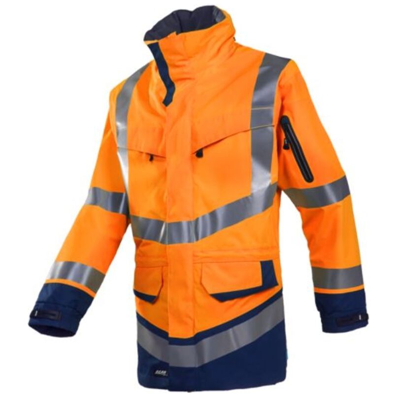 Warnschutz-Regenjacke Windsor Gr. l leuchtorange/marine - Sioen
