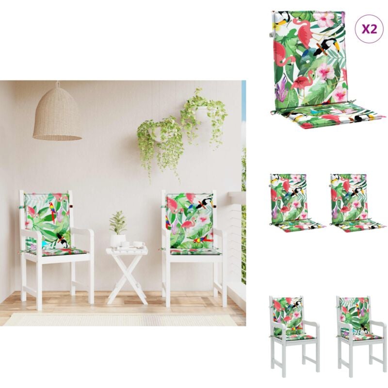 Niedriglehner-Auflagen 2 Stk. Mehrfarbig Stoff - Niedriglehner Auflagen - Gartenstuhlkissen - Outdoor Kissen - Sitzkissen - Wasserabweisende Kissen