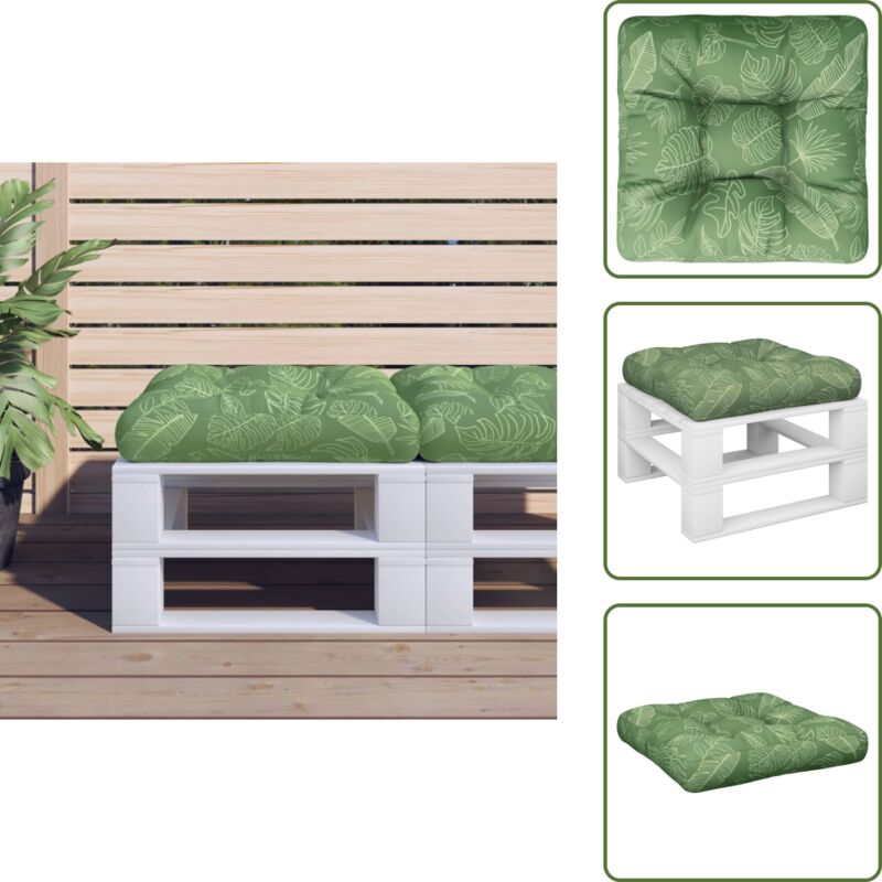Palettenkissen Blattmuster 60x60x12 cm Stoff - Sitzkissen - Palettenkissen - Gartenkissen - Outdoorkissen - Wohnaccessoires