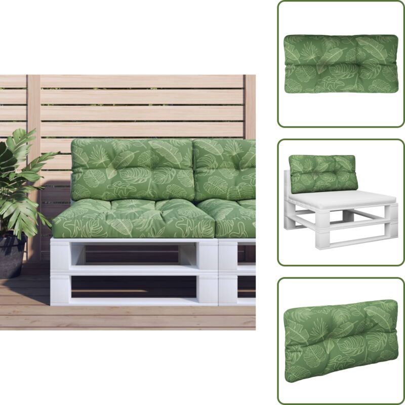 Palettenkissen Blattmuster 70x40x12 cm Stoff - Sitzkissen - Palettenkissen - Gartenkissen - Outdoorkissen - Balkonkissen