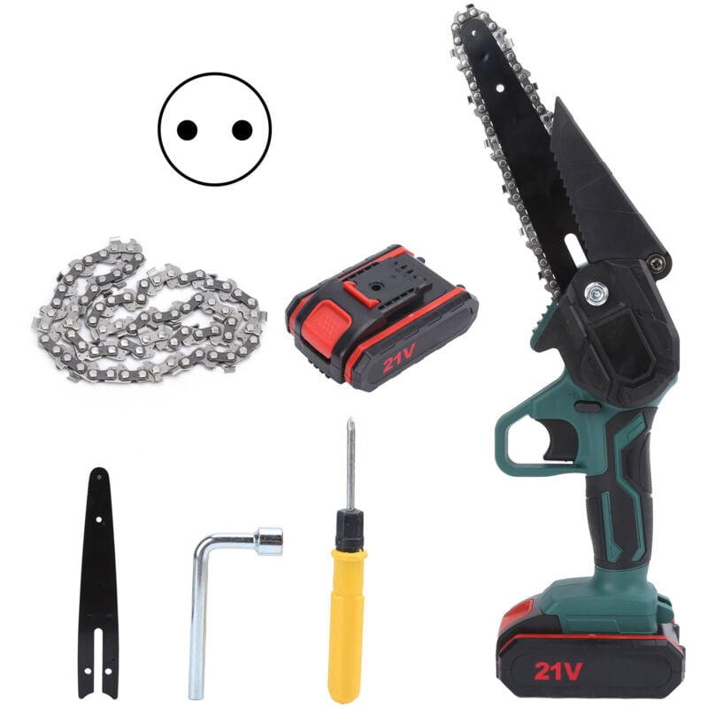 Akku-Kettensäge mini Akku-Kettensäge, 550 w 21 v Mini-Elektrokettensäge, Baumbeschneidung, 2 Lithium-Batterien, 1 Ladung 6 Zoll l,