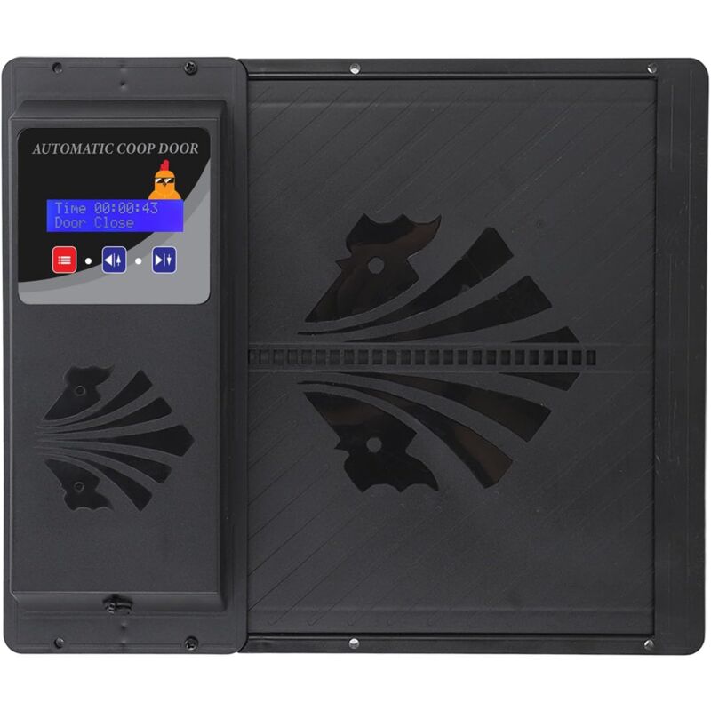 SJLERST Automatischer USB-Hühnerstall-Türöffner mit horizontaler Öffnung und Timer, Schwarz