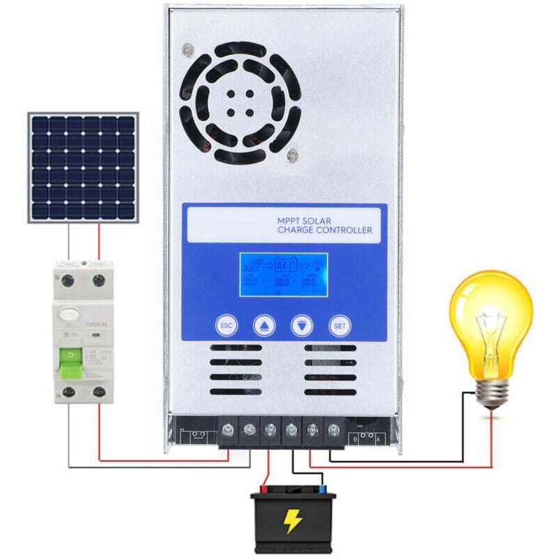 MPPT-Laderegler 60 a, 12 V/24 V/36 V/48 v, automatische Erkennung der Systemspannung, einstellbares LCD-Display, Solarpanel-Regler für Blei-Säure