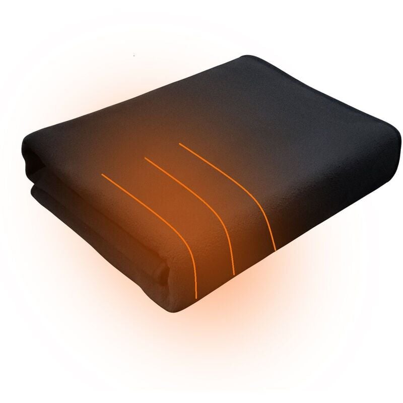 Usb Heizdecke Schal, 150x80cm Heizdecke, Heizdecke mit 3 Temperaturstufen, Schwarz