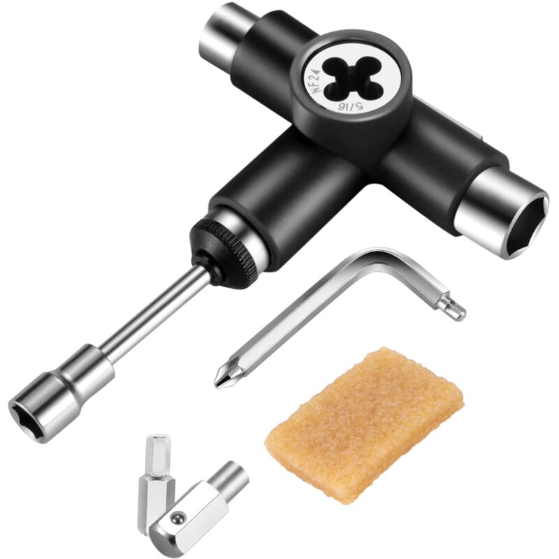 Skate Werkzeug Alles in Einem Multifunktions Ratschen Skateboard mit Griptape Radiergummi Satz