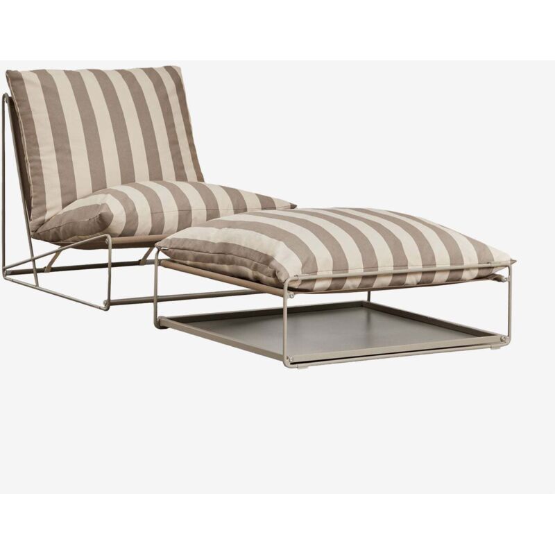 Sklum - Amaro Gartenset mit umwandelbarem Sessel und Pouf Braun Tapioca - Braun Mokka