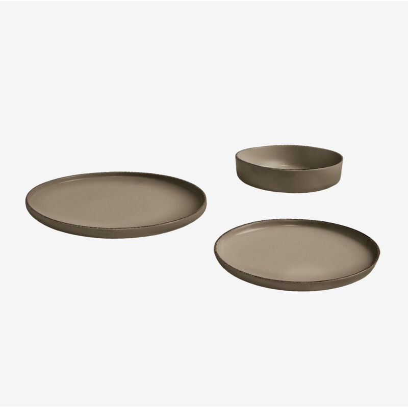 SKLUM Geschirrset aus 12 Teilen aus Steingut Ronilena Zedernholzbraun - Braun