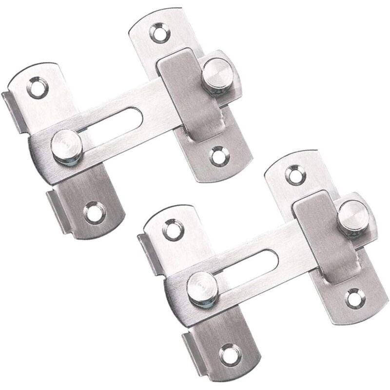 ZVD - Sliding Door Latch, Set of 2 Stainless Steel Door Lock, Door Bolt Bar Latch Toggle Latch Lock Hasp for Door Window Furniture
