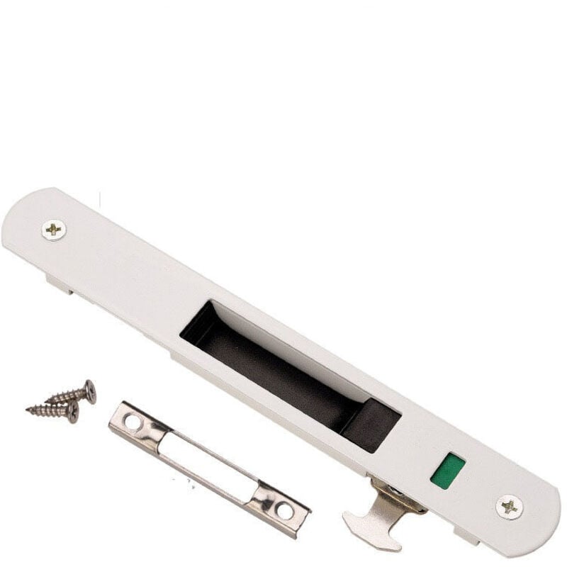 Sliding Door Lock - Household Stainless Steel Sliding Door Window Single Lock Hardware Fittings(White)