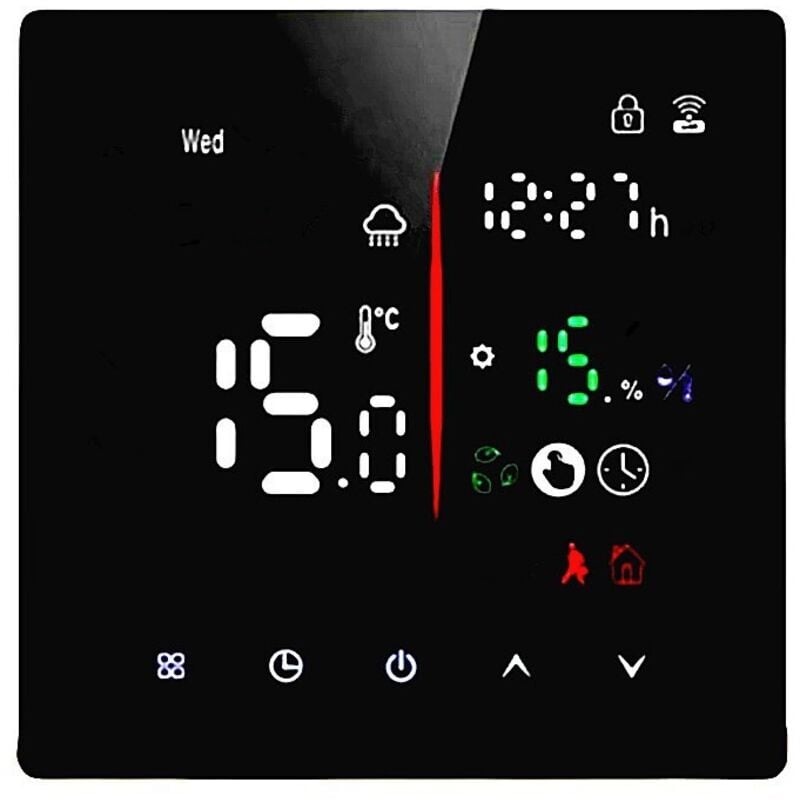 Smart Thermostat Energieeinsparung 3A Wasser Heizung Thermostat für Wasser Heizung / Boiler, Touch Control, Schwarz