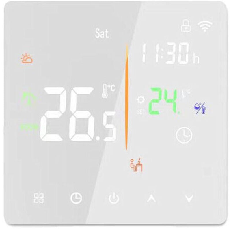 Smart Thermostat Energieeinsparung 3A Wasser Heizung Thermostat für Wasser Heizung / Boiler, Touch Control, Weißz