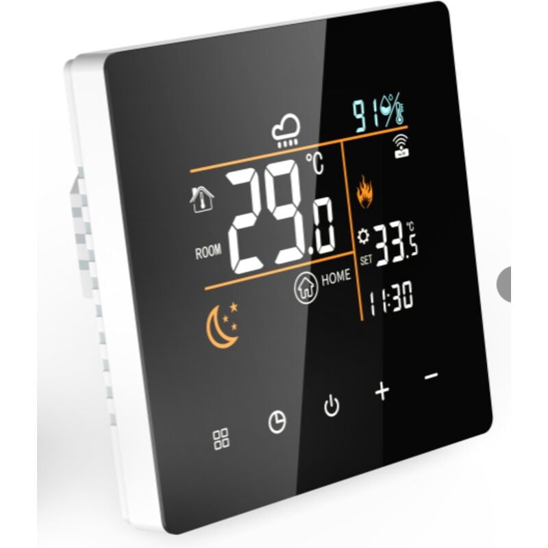 Smartes WiFi-Thermostat mit App für elektrische Heizung, digitaler Regler, 25A elektrische Heizung (inkl. 3m Sensorkabel), programmierbar, Tuya APP