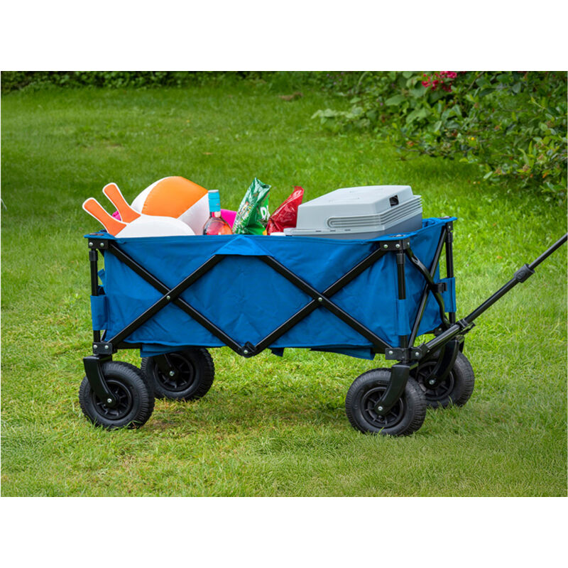 Bollerwagen klappbar in Blau Handkarren, Ladegewicht bis 70kg