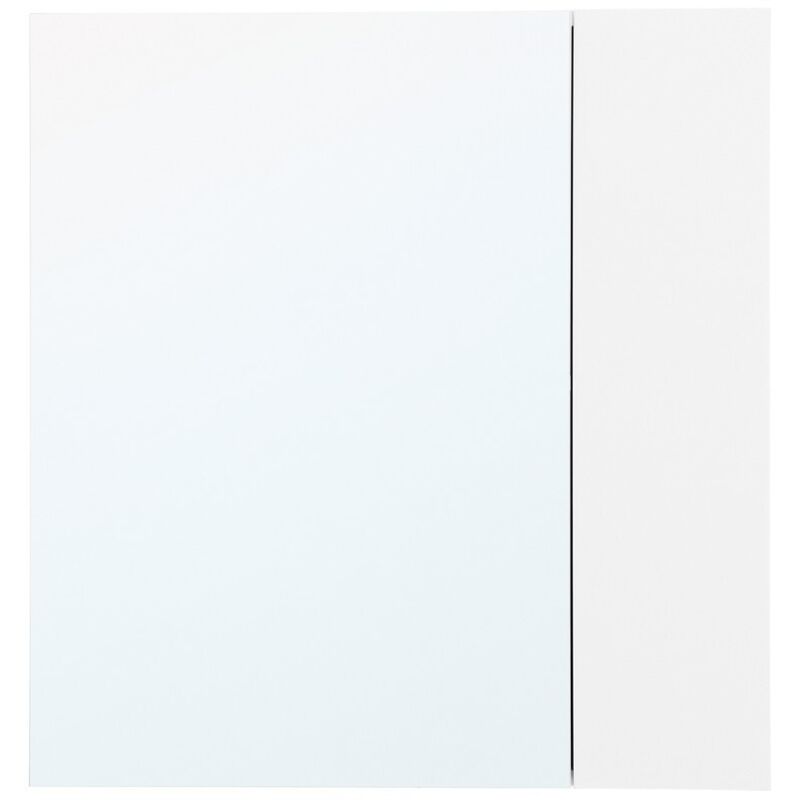 SoBuy BZR184-W Wandgarderobe mit Spiegel, Aufbewahrungsschrank, Wandaufbewahrungsstück mit Spiegel fürs Badezimmer, 1 Tür und 3 seitliche Fächer,