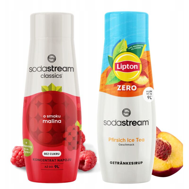 SodaStream Sirupe für den Wassersprudler Raspberry Zero + Ice Tea Peach Zuckerfrei