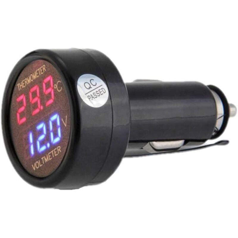 2-in-1 Digitaler Autobatterie-Spannungsmesser, Voltmeter und Thermometer, Temperaturanzeige, Monitor, Tester, DC 12 V, 24 V – RWAuto &