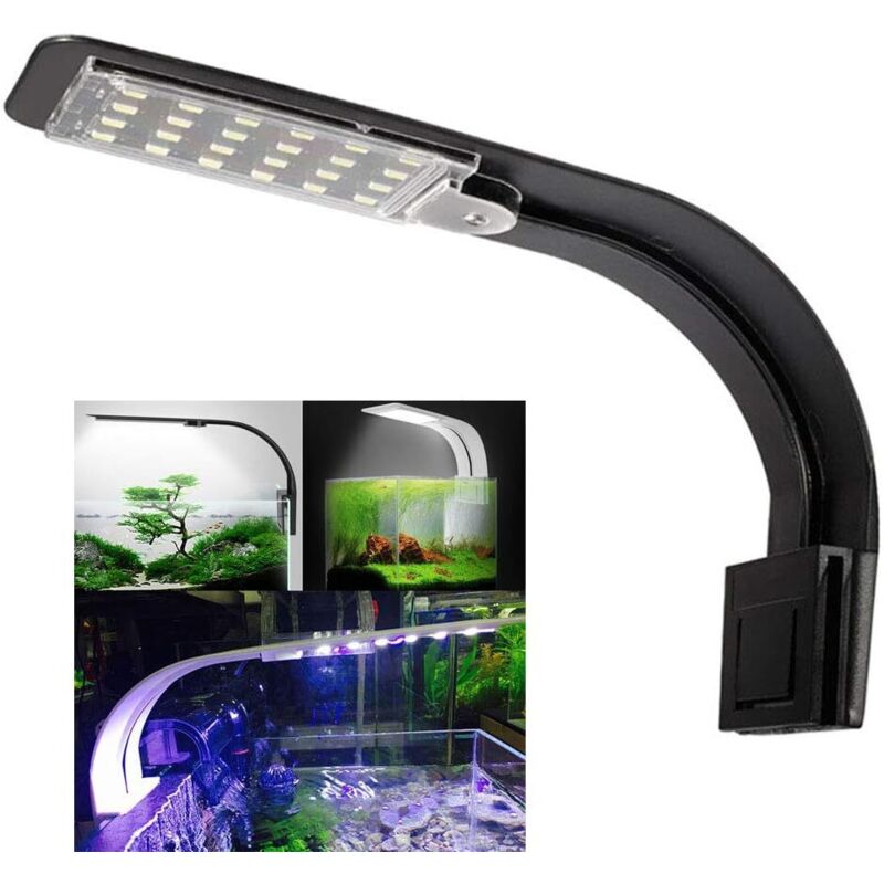 Soekavia - Aquarium Licht led Lampe Weiß und Blau Nano Clip-on Beleuchtung für Fische Pflanzen 23-50 cm-B - RWTierbedarf/Aquarium/Beleuchtung