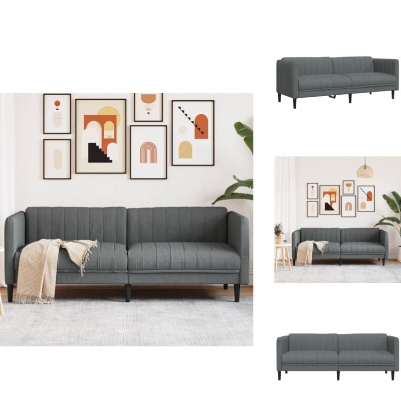 Sofa 3-Sitzer Dunkelgrau Stoff - Sofas - 3-Sitzer Sofa - Wohnzimmersofa - Grau Sofa - Polstersofa