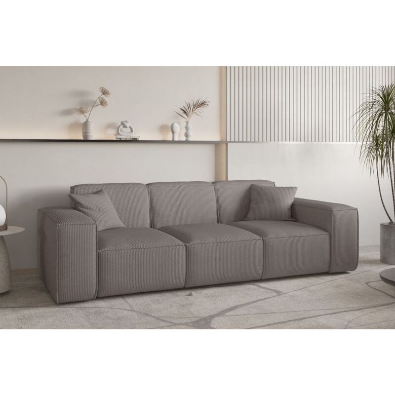 Fun Moebel - Sofa Designersofa celes premium 3-Sitzer in Stoff Scala Taupe