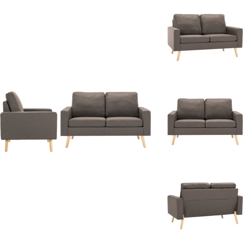 Vidaxl - 2-tlg. Sofagarnitur Stoff Taupe - Sofagarnitur - Sofa - Lounge Möbel - Esszimmer - Wohnzimmer Dekoration
