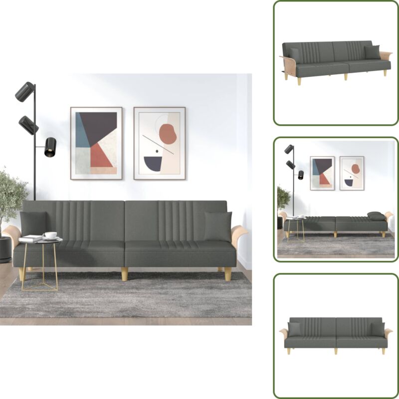 Vidaxl - Schlafsofa mit Armlehnen Dunkelgrau Stoff - Schlafsofa - Sofa - Gästebett - Wohnraumgestaltung - Gemütlich