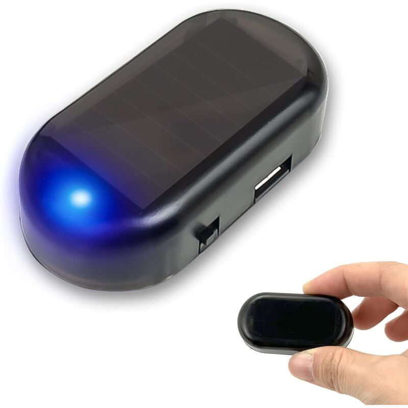 Solar-Autoalarm, Solar-Autoalarm simuliert, Diebstahlwarnleuchte, Solar-Warnblitz, Diebstahlsicherungssystem, Autoalarmleuchte, Autoalarm, Blau