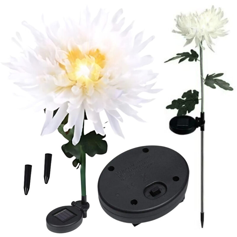 Solar Beleuchtung Lampen Set 2x LED Blumen Solar Chrysantheme GoGarden