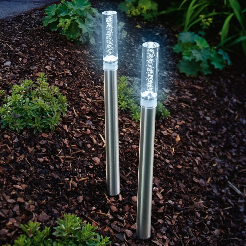 Esotec - Zeitlose Solar Leuchtstäbe Twin im 2er-Set Luftblasen wetterfest 102064