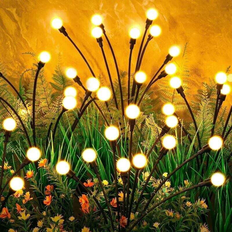 Solar-Glühwürmchenlichter für draußen, 4 Stück, 10 LED-Solar-Glühwürmchenlichter für den Garten im Freien, Solar-Gartenlichter,