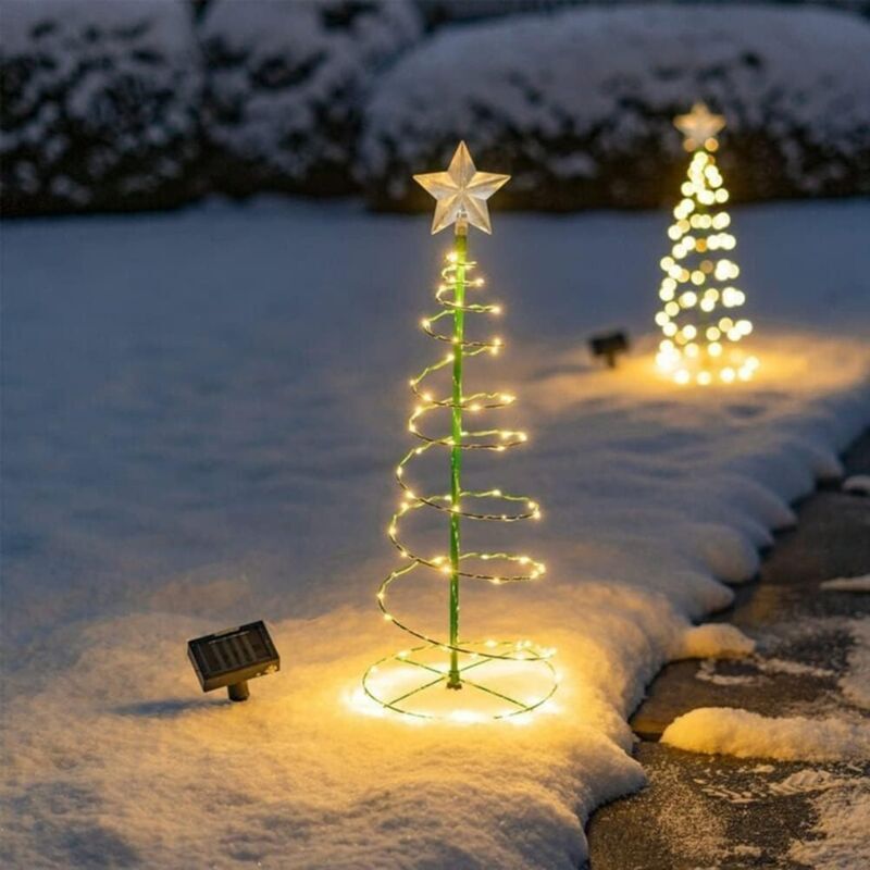 Solar-LED-Weihnachtsbaum aus Metall, Lichterkette für Weihnachtsbaum im Innen- und Außenbereich, Dekorationslichterkette, Weihnachtsdekoration,