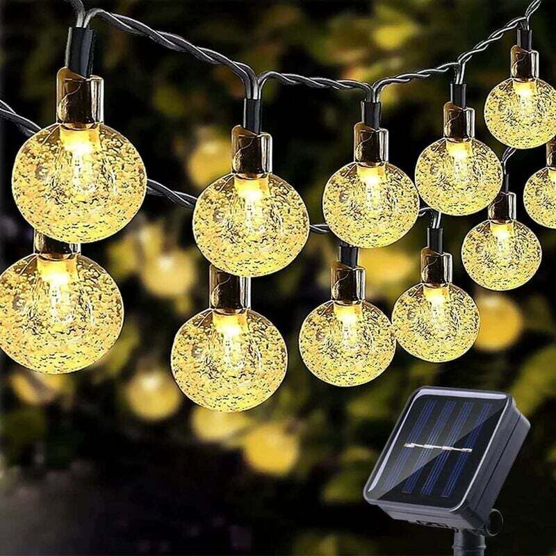 Solar-Lichterkette, 11 m, 60 LEDs, Solar-Lichterkette für den Außenbereich, warmweiß, 8 Modi für Garten, Weihnachten, Hochzeiten, Partys