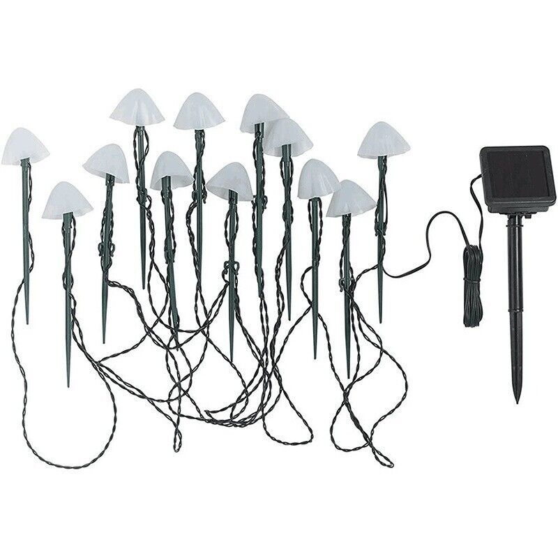 Solar Lichterkette Aussen 20 LED Solar Pilze Gartendeko, 2 Modi Solar Garten Pilzlampe Wasserdicht Solarleuchten Figuren für Garten Rasen Balkon