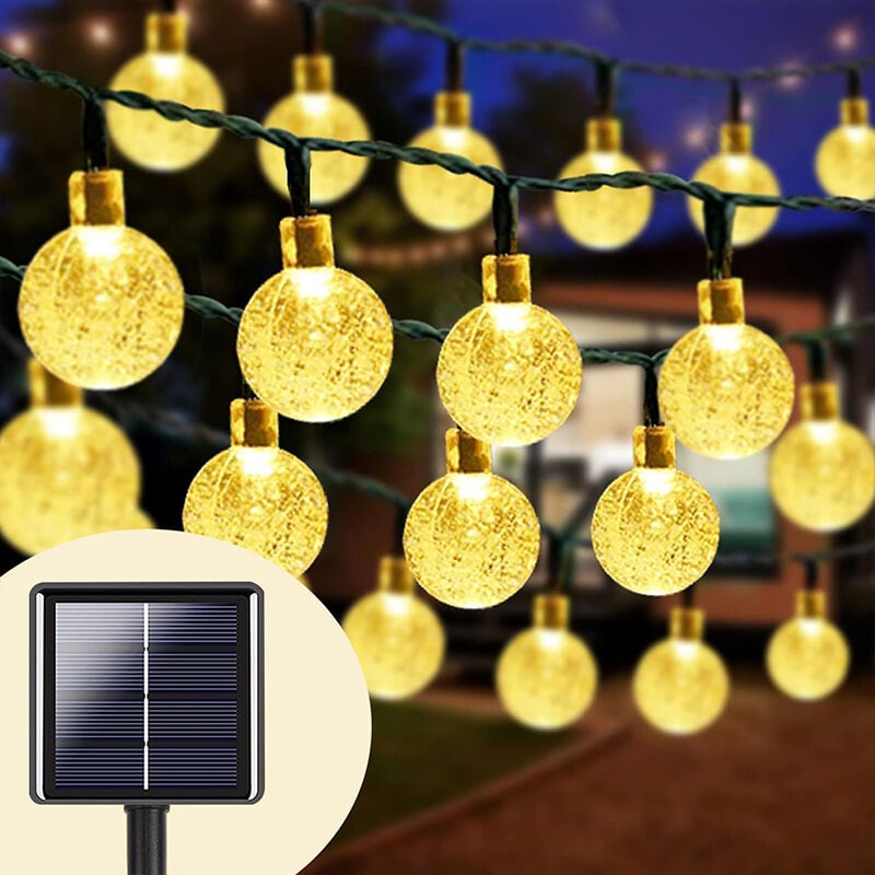 Solar-Lichterkette für den Außenbereich, 12 m, 100 LED-Lichterkette, wasserdichte Solar-Lichterkette für den Garten, Rasen, Pavillon, Veranda,