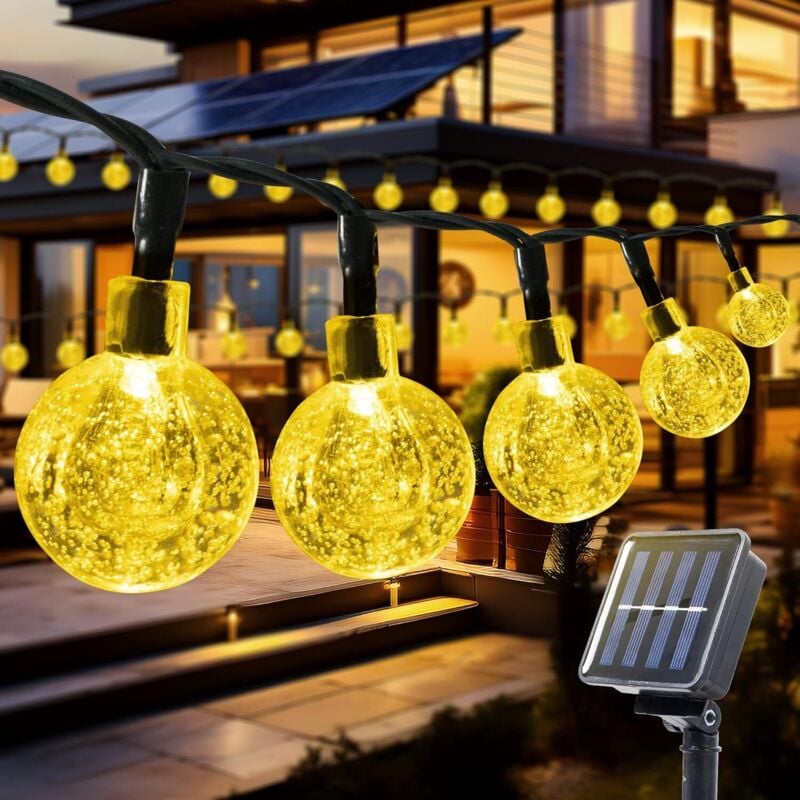 Solar-Lichterkette für den Außenbereich, 6 m, 40 LEDs, Solar-Lichterkette für den Außenbereich, 8 Modi, IP44 wasserdicht, Solar-Lichterkette