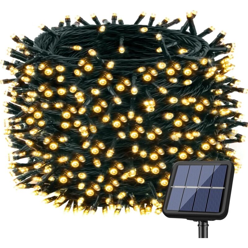 Solar-Lichterkette für draußen, 22 + 2 m, 200 LEDs, IP65 wasserdicht, Solar-Lichterkette für draußen, 8 Modi, Solar-Lichterkette für Garten,