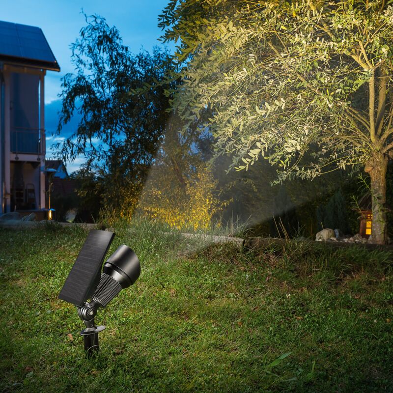 Esotec - Solar Bodenstrahler Superspot duo color Aluminium Erdspieß outdoor 102546