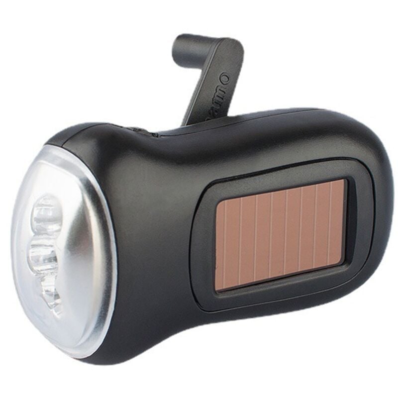 Solar-Taschenlampe, Handkurbel, solarbetrieben, wiederaufladbar, Handgeneratoren, Notfall-Taschenlampe, LED-Notfall-Dynamo-Taschenlampe für Camping