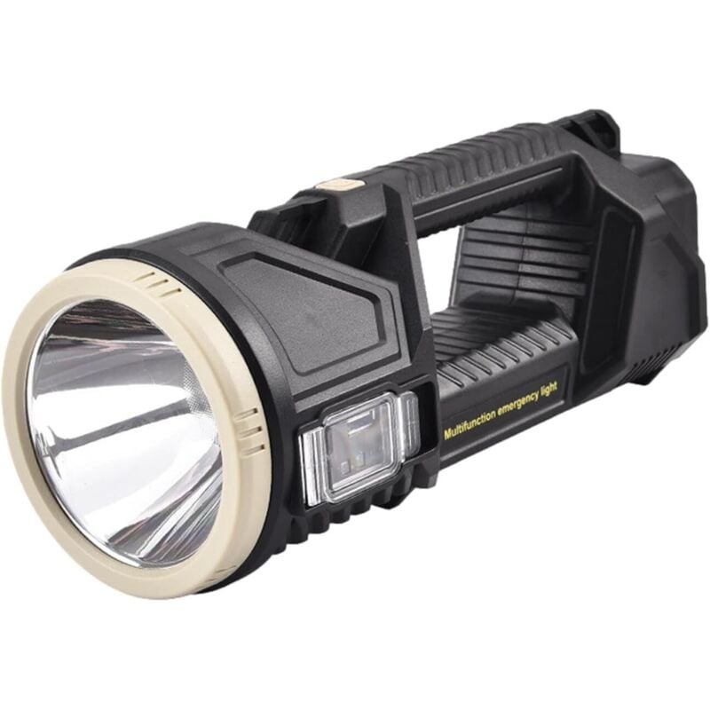 Solar-Taschenlampe, wiederaufladbare LED-Taschenlampe, LED-Handtaschenlampen, Solarstrahler, Taschenlampe mit 6 Leuchtmodi, LED-Suchlaterne für Jagd,