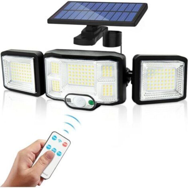Outdoor Solar Wand Lampe Led Lampe 3 Köpfe 192 Leds Motion Sensor Sicherheit Licht Flutlicht Beleuchtung Ip65 Wasserdichte Solar energie Lampe
