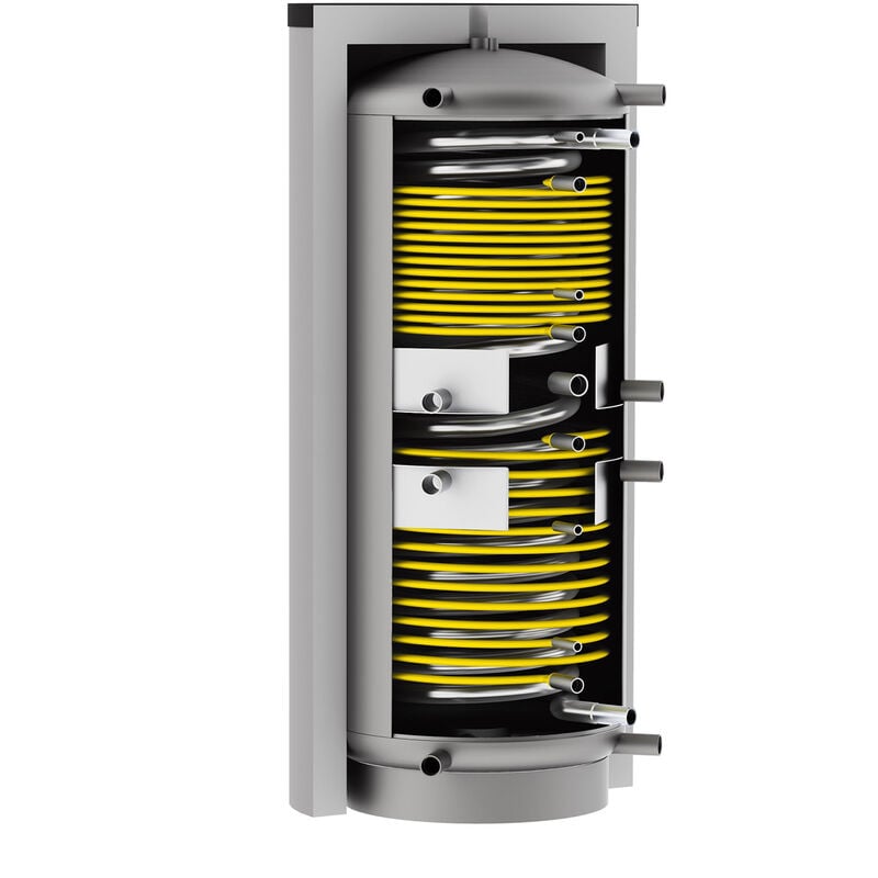 Solarbayer ® - Solarbayer Hygiene Schichtenspeicher HSK-SLS-800 Edelstahlwellrohrwärmetauscher