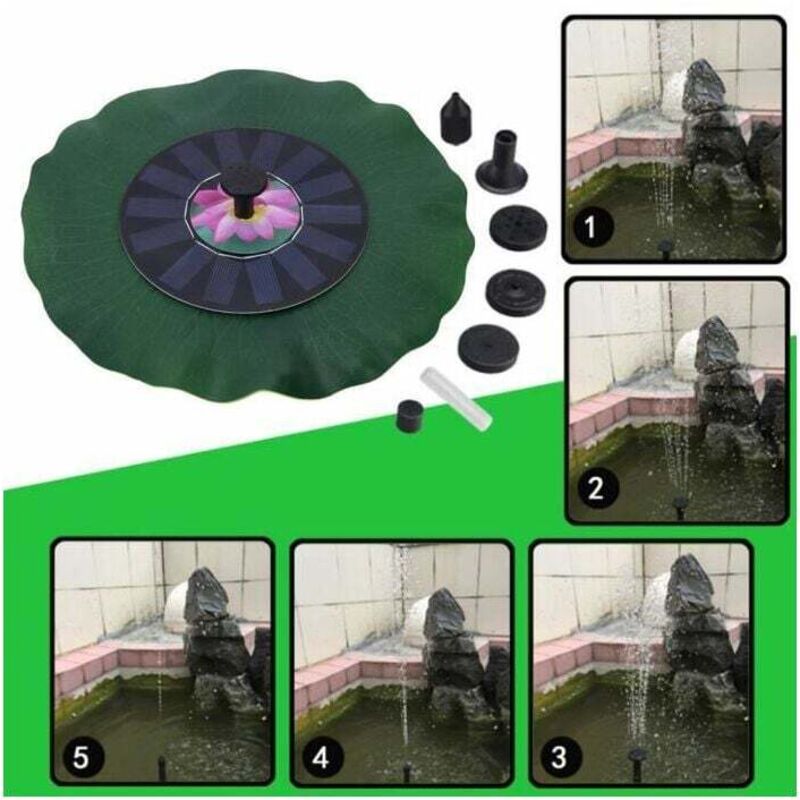 Solarbrunnen, solarbetriebener Brunnen, bürstenloser Motor, Wasserpumpe, Gartenteich, Pooldekoration, 7 V, 1,4 W, praktisch und praktisch