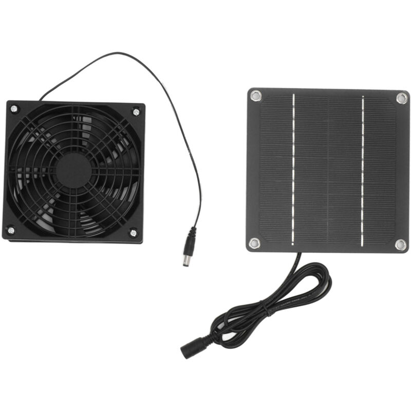 Solarpanel-Lüfterset, 2200 U/min monokristalliner Silizium-Solar-Abluftventilator mit Schutzabdeckung für Gewächshäuser, Tierhäuser, Hundezwinger und