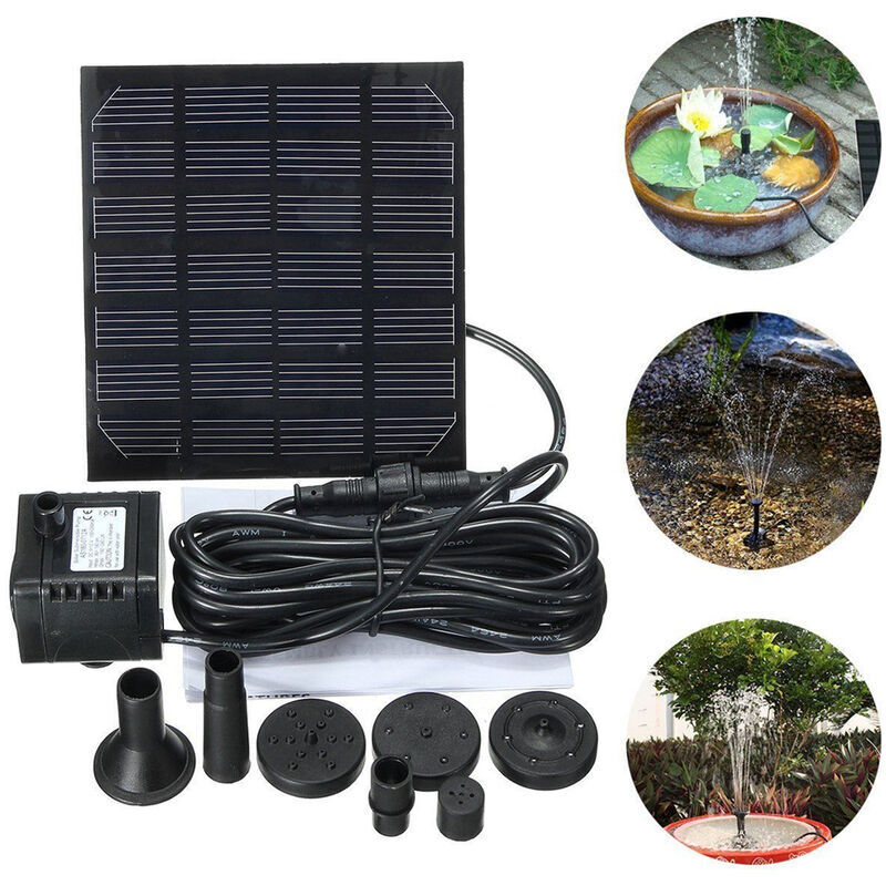 Solarpumpe, Solarbrunnen, solarbetriebene Wasserpumpe, Solarpanel-Wasserpumpen-Set, Tauchpumpe für die Gartenbewässerung, Vogeltränken-Teichpumpe