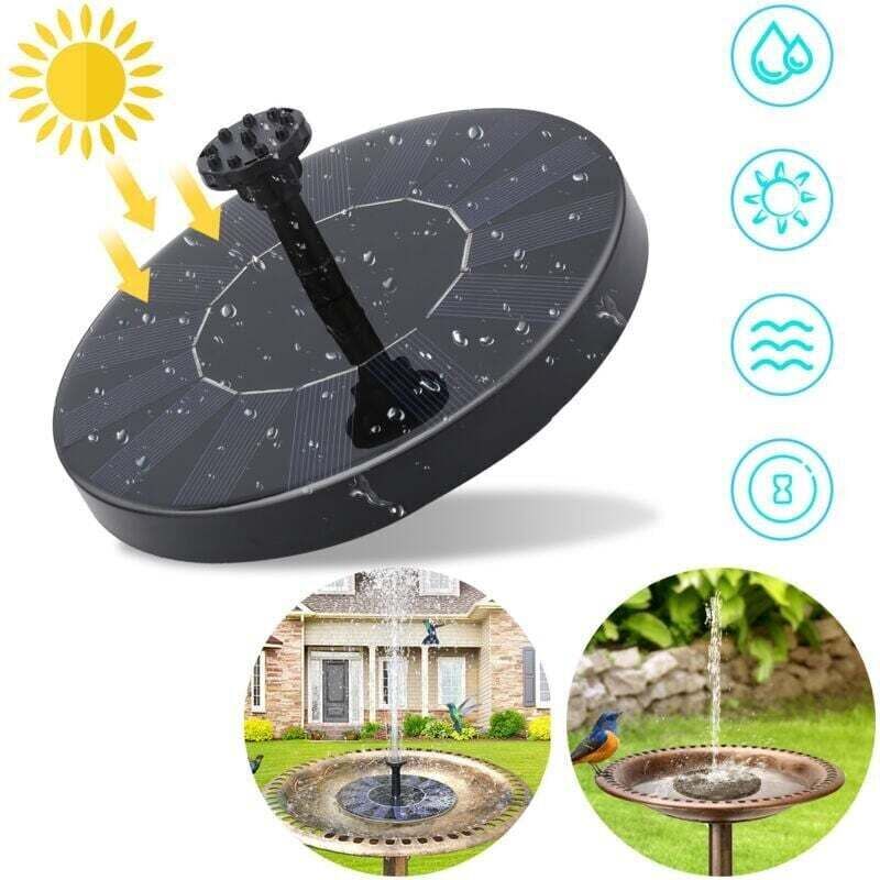 Solarpumpe, XU, Teichpumpe, Springbrunnenpumpe, Solarbetriebene Springbrunnenpumpe 190 l/h 7 V 1,5 W mit 6 Effekten - KZQ