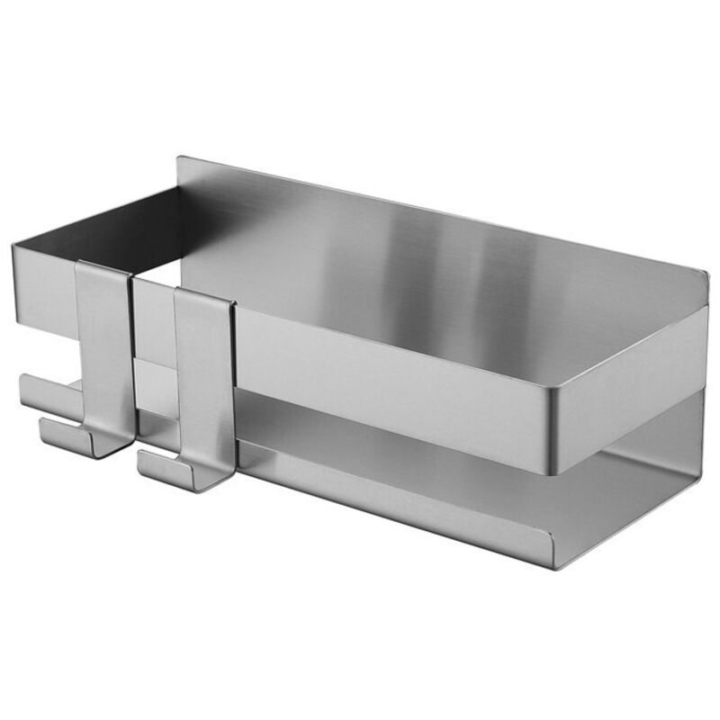 Sollbry - 1 x multifunktionales Aufbewahrungsregal für Badezimmer, Wandregal aus Edelstahl, Wandregal für Dusche, Wandregal aus Metall, Duschregal