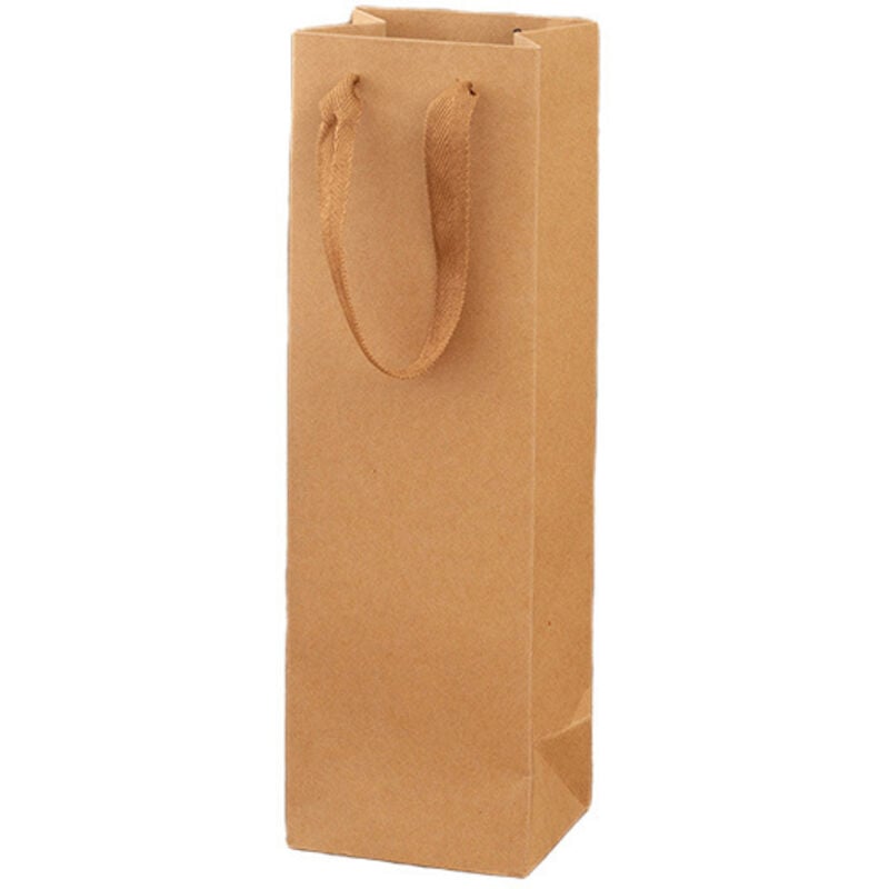 Sollbry - 10 Kraftpapiertüten, geeignet für Einzel- und Doppelflaschen Wein, Champagner, Whiskey, Alkoholpartys, Hochzeiten, Geschenktüten (11 × 35 ×