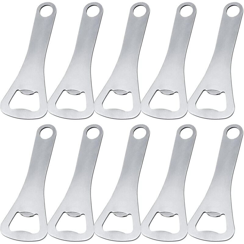 Sollbry 10 Stück Flaschenöffner, Edelstahl, Barkeeper, Bierflaschenöffner, Edelstahl, Bierkorkenzieher, Bierflaschenöffner für Männer, Zuhause,