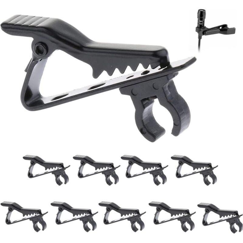 Sollbry - 10 Stück Krawattenklammer, abnehmbarer Clip, Lavalier-Mikrofon für Mikrofon, Mini-Mikrofon-Clip, Ersatz-Mikrofon-Clip,